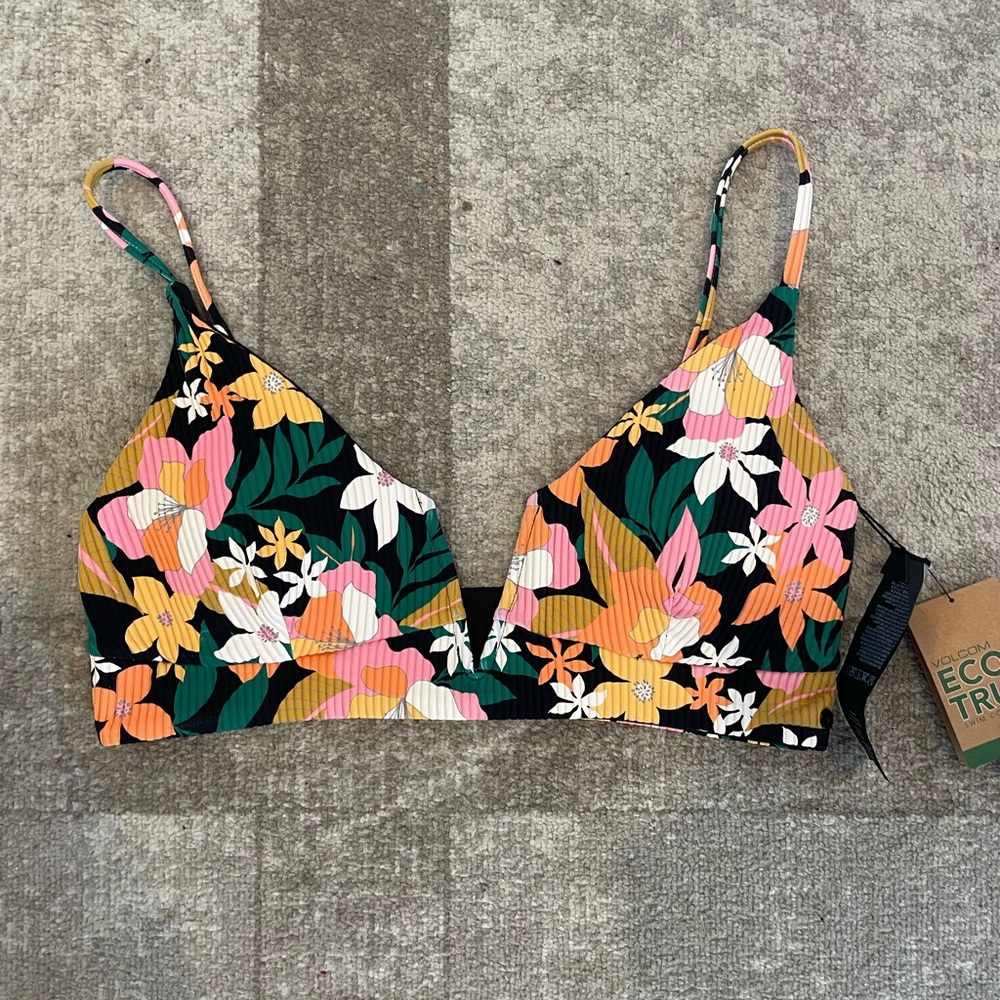 Volcom Floral Print Bikini Top